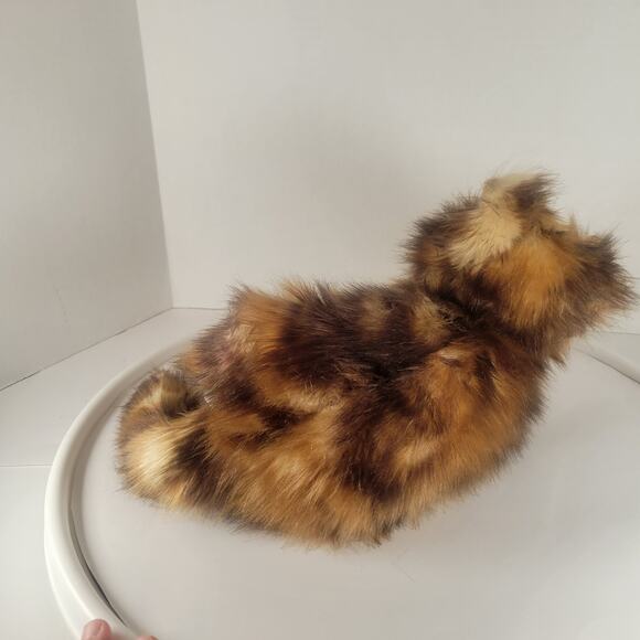 Long Hair Cat Plush Stuffed Animal 13" Laying Brown Realistic Kitty TY Jumbles - Picture 15 of 16